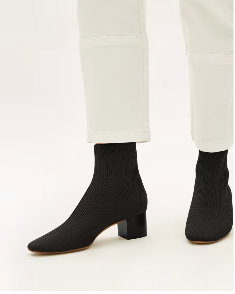 Everlane Glove Rib Knit Boots 7.5 NWT Black Ankle Sock Bootie Minimalist Capsule
